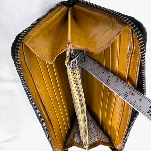 Vgt  Diesel  Black Leather Wallet Full Zip Store Mone & Credit Card Logo (64) - Picture 8 of 11